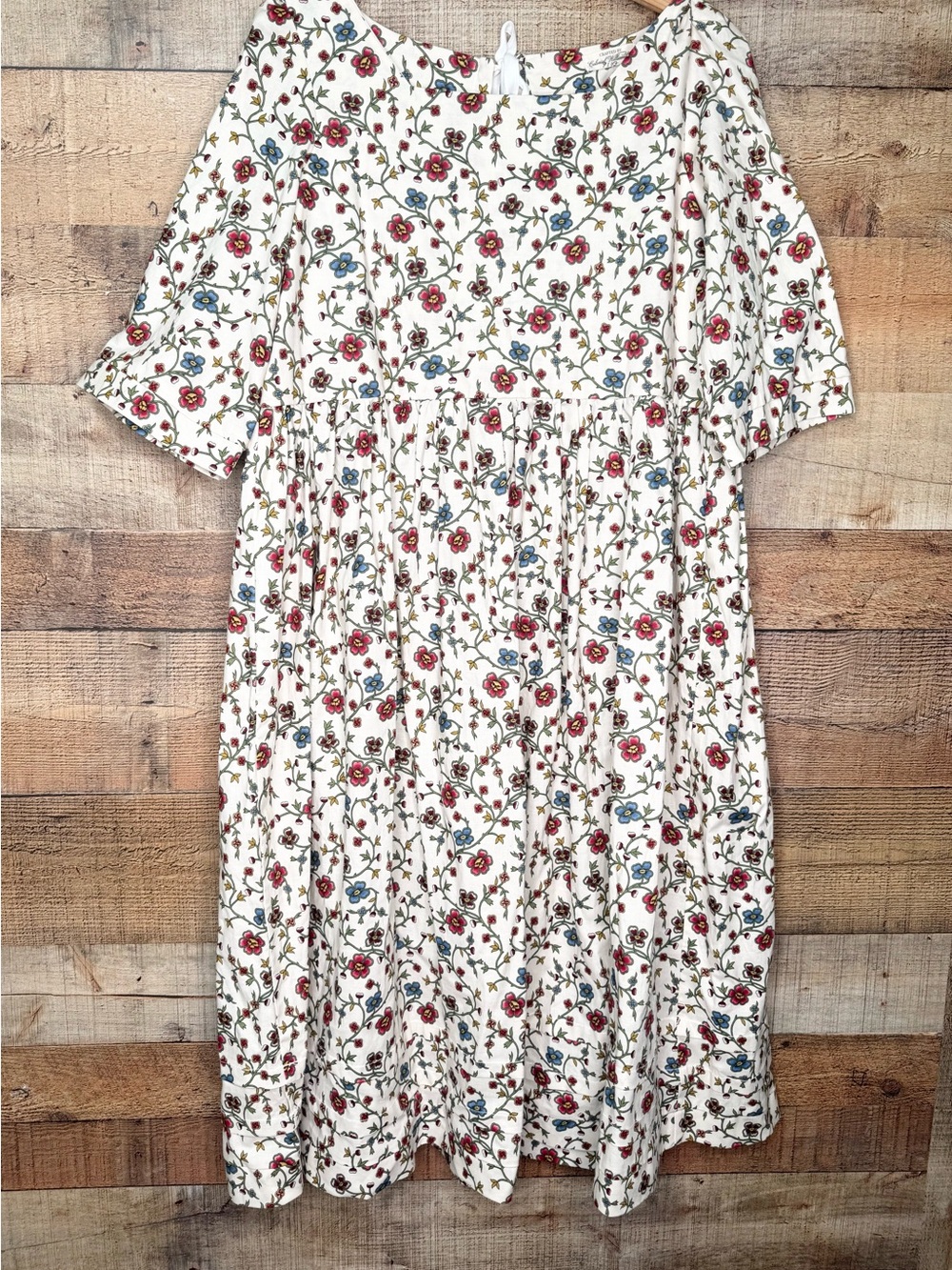 Colonial Williamsburg Reproduction Historical Dress Cream Floral Women’s 9/10